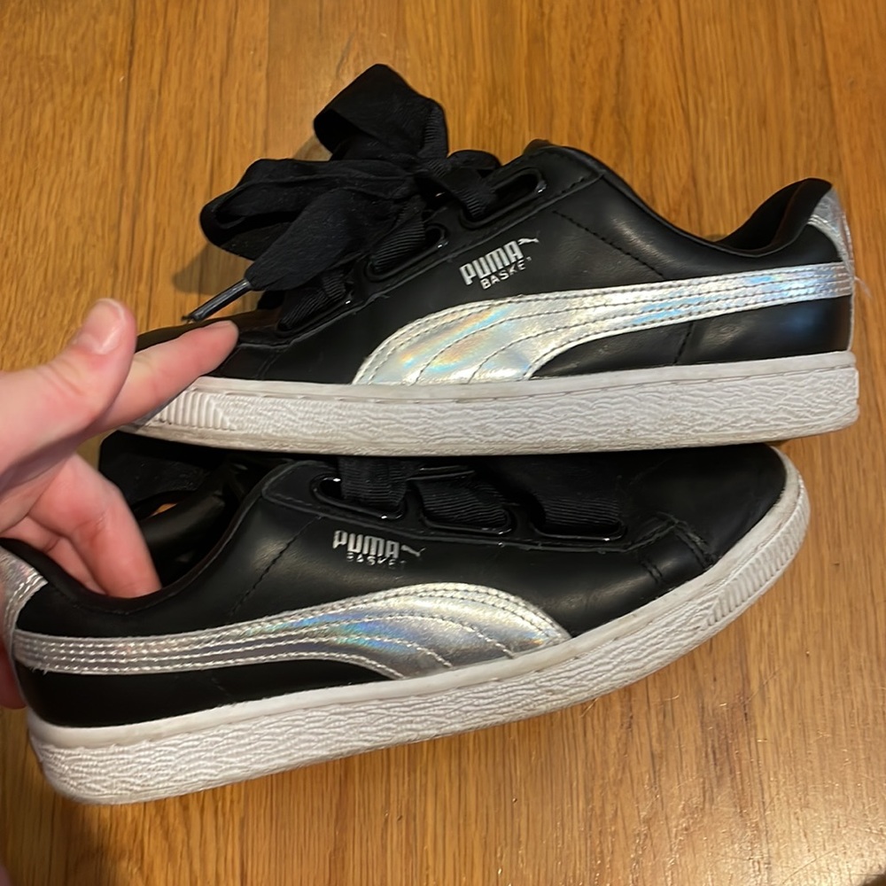 Puma basket heart black and silver Nordstrom edition